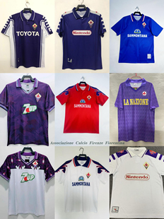 9596佛罗伦萨客场经典复古球衣运动刺绣足球服巴蒂鲁伊科斯塔球服