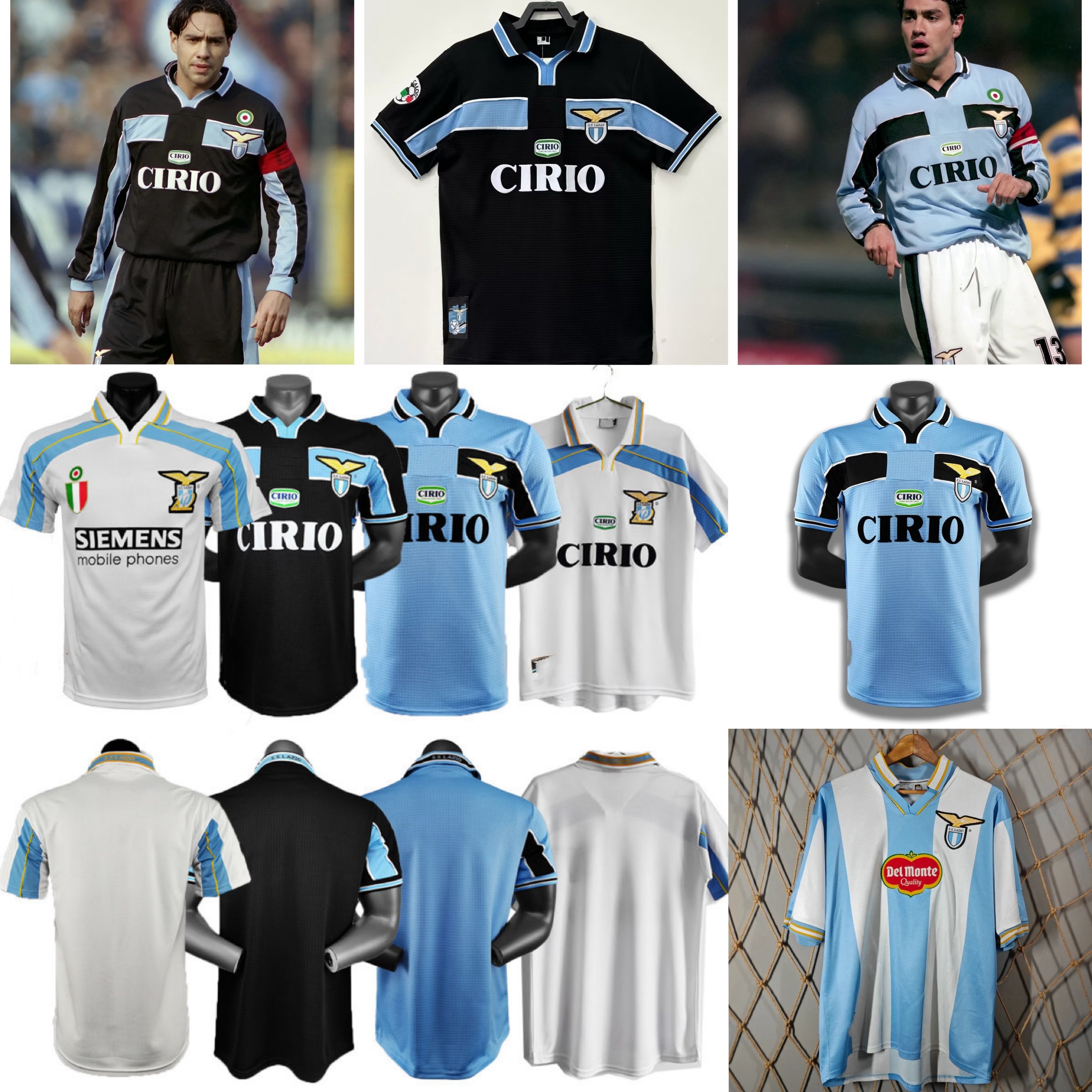 经典老款意甲拉齐奥系列主客场复古球衣23号贝隆13号内斯塔足球服