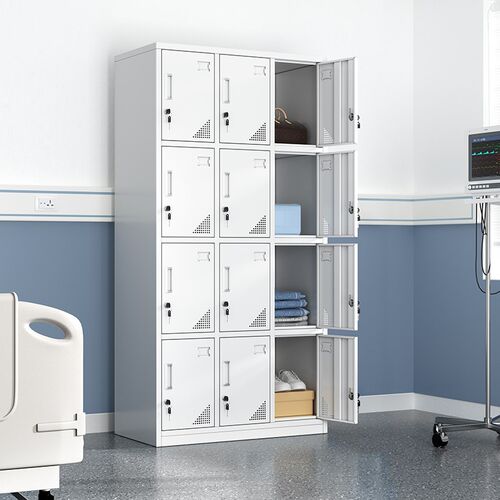 12门更衣柜员工柜铁皮带锁储物柜碗柜H宿舍十二门存包柜鞋柜收纳