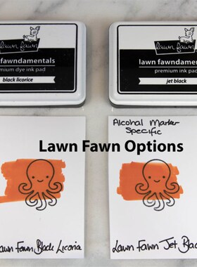 Lawn Fawn 黑色防水防酒精印台印泥I快干手工印章橡皮章用单色印