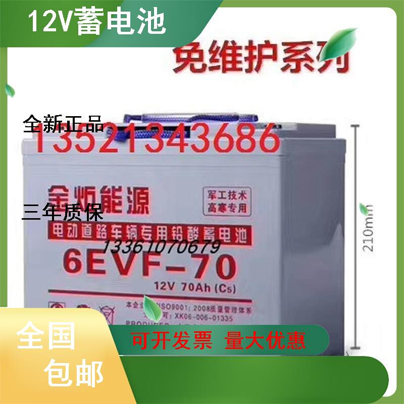 金炬蓄电池6-EVF-60电动汽车叉车环卫车辆用扫地机12V60AH电瓶