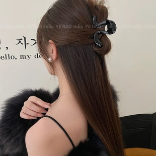 波浪新款 松弛感秋冬新款 百搭半扎高級感后腦勺發(fā)飾發(fā)卡夾子頭飾