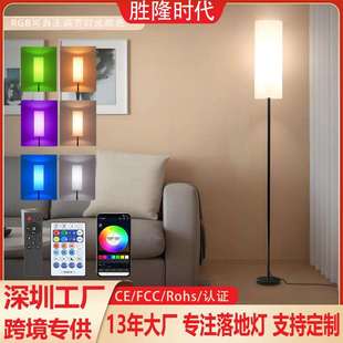 台灯中古氛围墙角落地台灯 跨境LED落地灯客厅高级感卧室床头立式