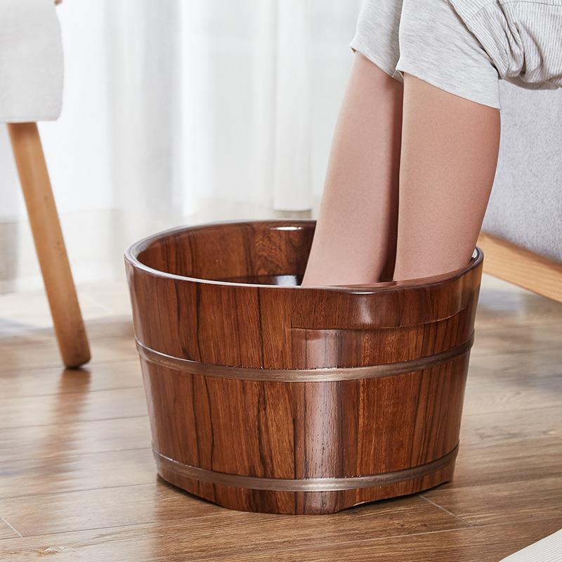木质泡脚桶足浴养生木桶家用洗脚盆恒温带盖子实木过小腿高深木盆