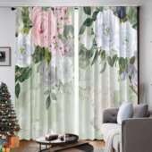 2PCS窗帘工厂3D数码 印花跨境亚马逊窗帘热卖 花型