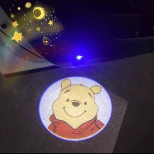 维尼熊车门迎宾灯充电款 熊本熊 开车门灯感应照地投影氛围装饰灯