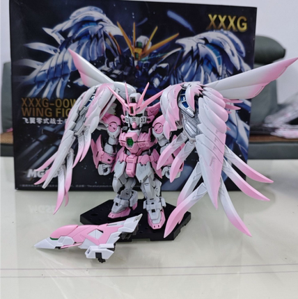 高高粉色飞翼MGSD天使白雪姬钣喷哑光 国产模型送水贴地台武器