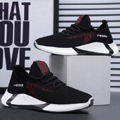 子男跑步鞋 春秋季 圆头潮流休闲鞋 运动鞋 地摊外贸透气防滑软底 男士