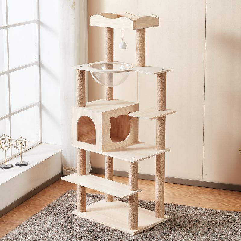 实木猫爬架猫窝一体式豪华大型爬架猫爬架太空舱猫跳台猫树