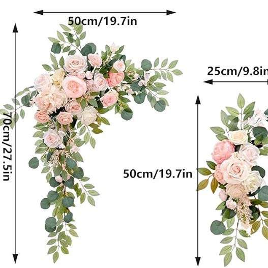 婚礼布置两件套拱门花迎宾区婚庆拱形门装饰仿真花牛角门仿真园艺