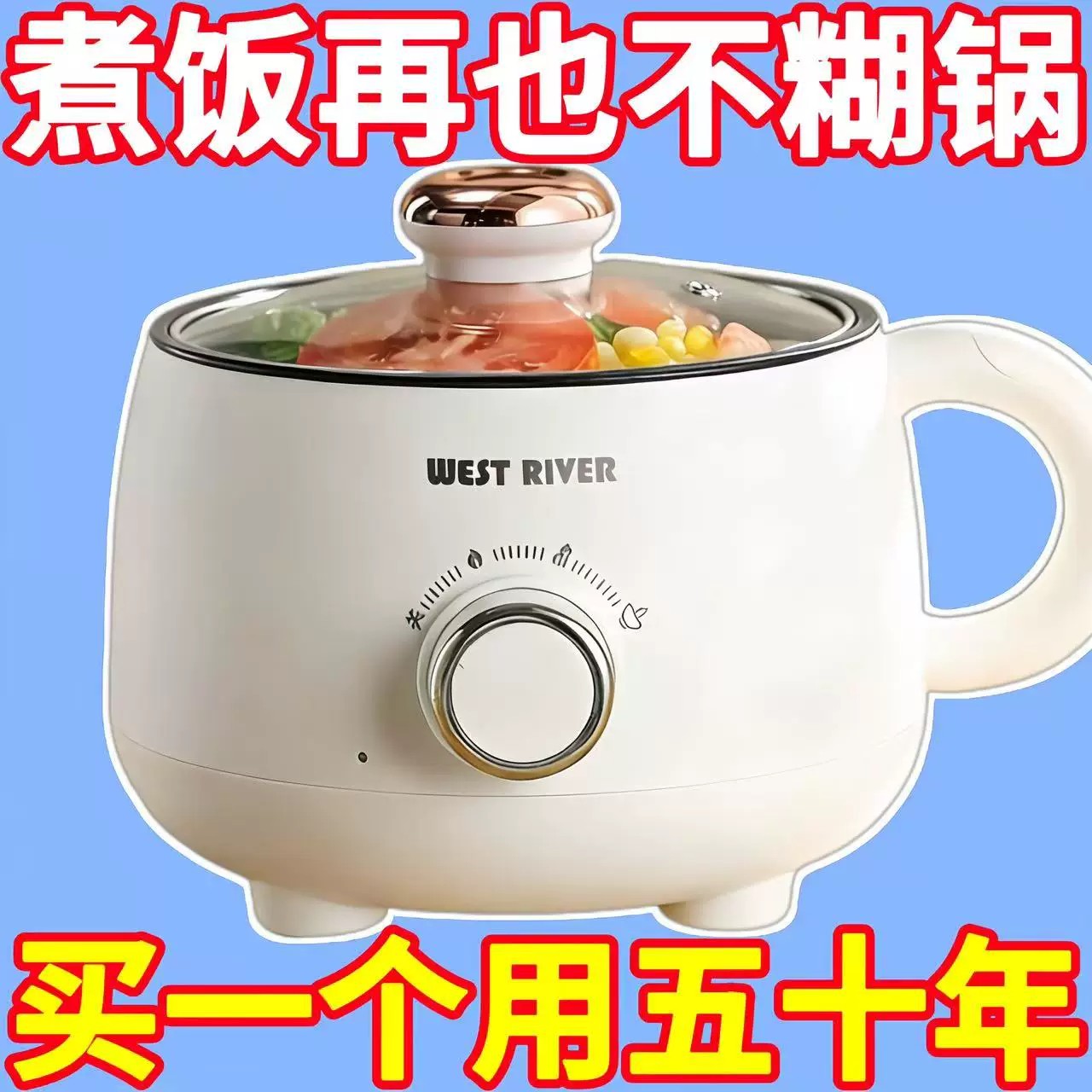 特价德国小电煮锅学生宿舍多功能料理锅蒸煎炒不粘锅电火锅电炒锅