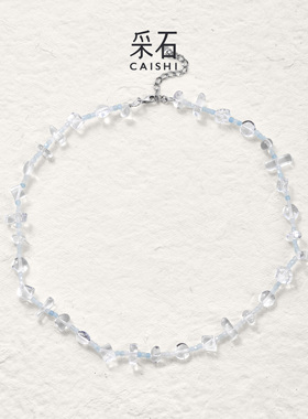 采石studio｜原创「蓝风铃」海浪小方糖白水细手链韩系简约高级