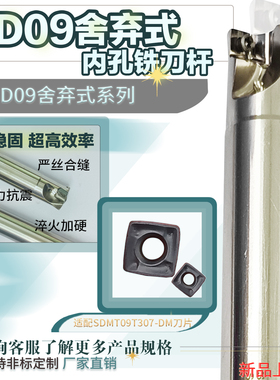 SD09舍弃式铣刀杆内冷中心出水SDMT09T307数控刀片锁牙头铣刀盘