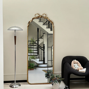蝴蝶结雕花家用穿衣镜定制艺术镜 衣帽间试衣镜欧式 法式 全身镜法式