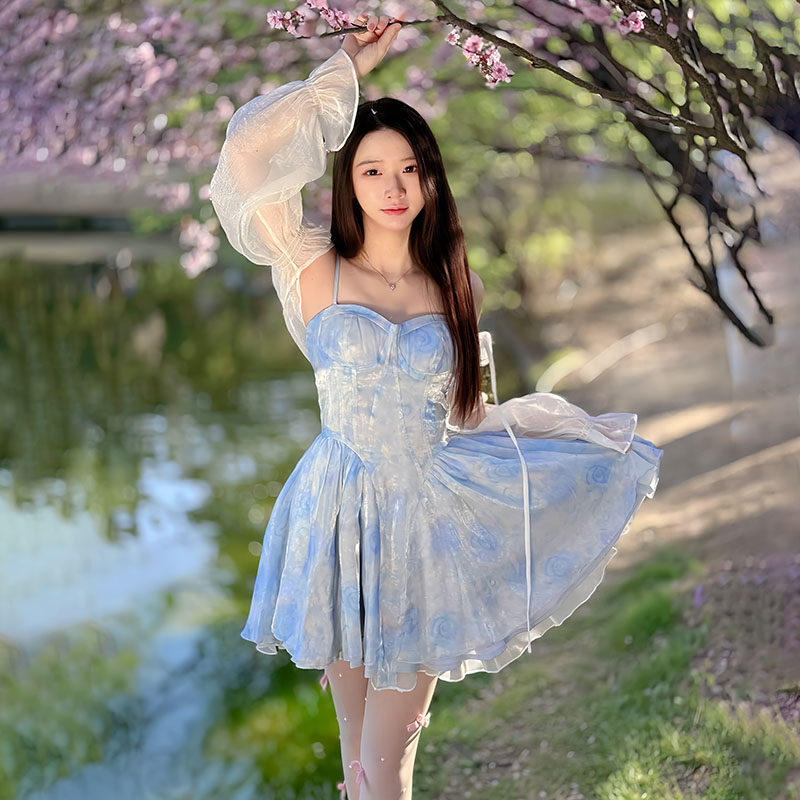 收腰芭蕾风超仙森系裙子