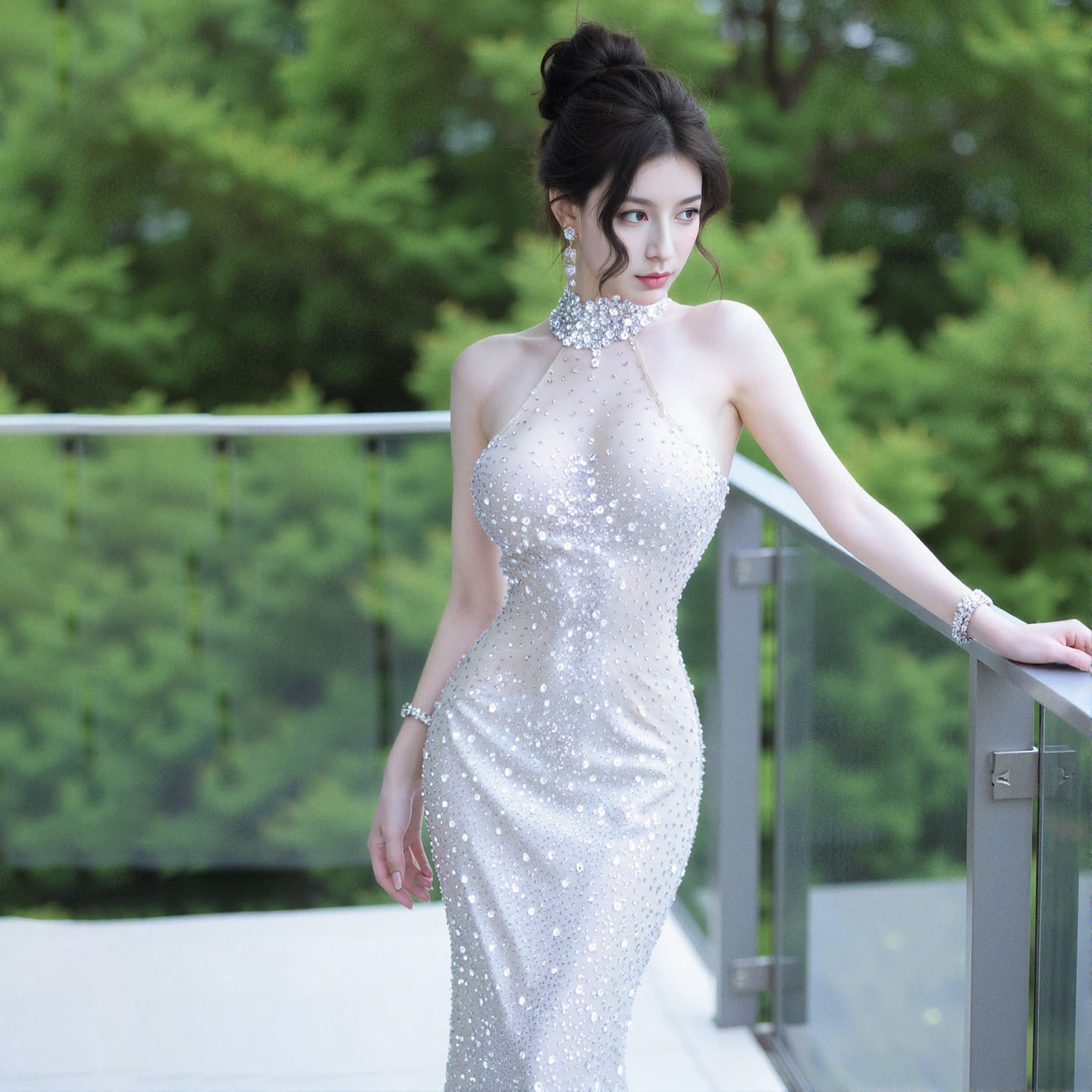 高级感闪耀水钻包臀鱼尾连衣裙生日party轻奢礼服裙公司年会晚装