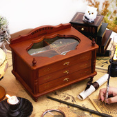 果设实木质首饰收纳盒精致高档黄金饰品耳饰手饰收纳生日新婚礼物