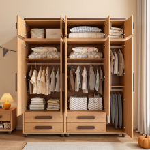 叮叮熊实木衣柜儿童家用卧室新款2025爆款大衣橱挂式收纳储物落地