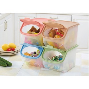 特厚可叠加储藏盒冰箱保鲜罐米桶 厨房大号五谷杂粮收纳箱