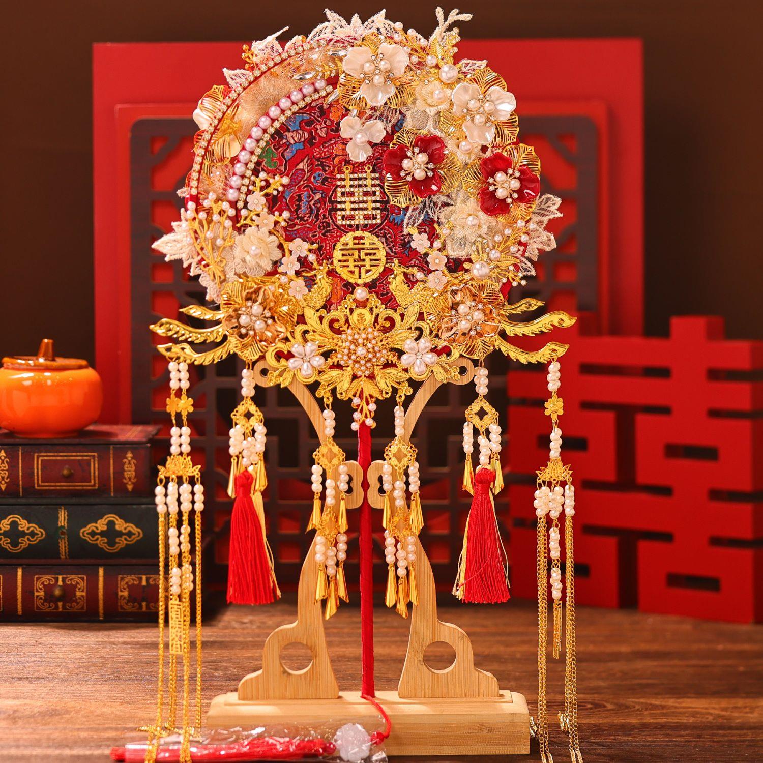 出嫁秀禾婚礼团扇结婚手