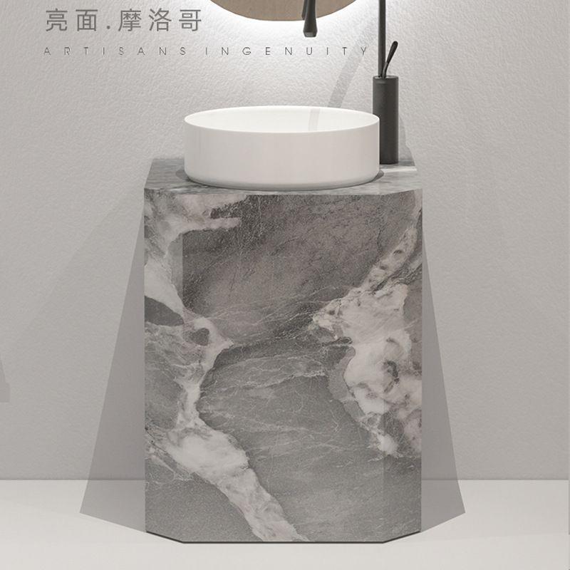 岩板洗手盆立柱式洗脸盆