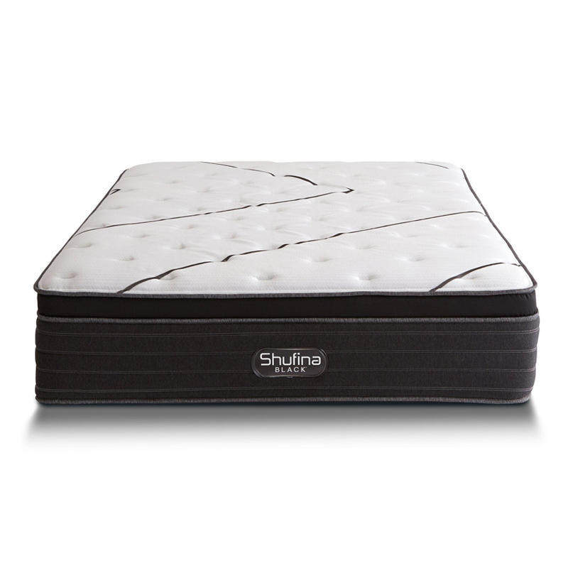 出口美国黑标席梦思床凝胶乳胶记忆棉三股线独立袋双层弹簧定制