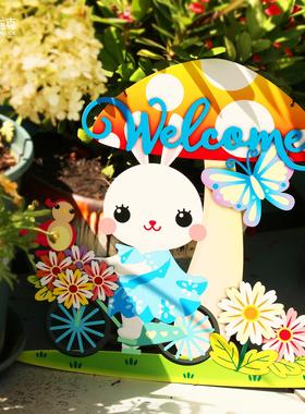 新款铁艺欢迎壁挂壁饰挂牌欢迎牌创意家居花园庭院客厅墙面装饰品