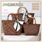 2025新款 藤编手提包菜篮子草编包包竹节包女复古手工竹编伴手礼包