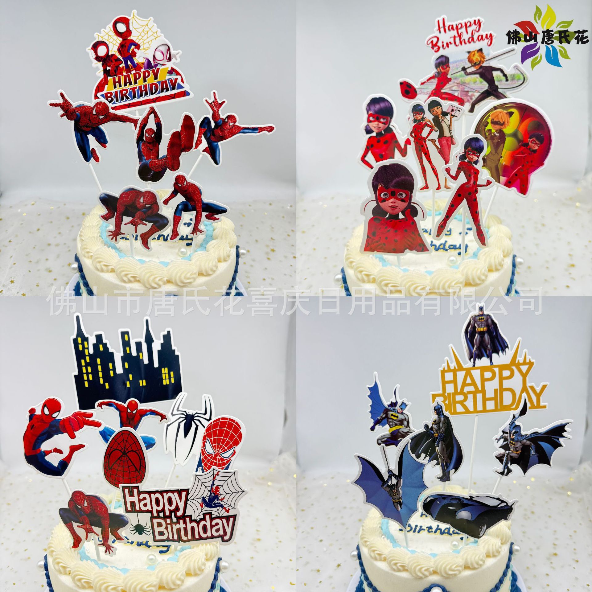 网红卡通流行创意新款儿童蜘蛛侠玩具款仿真水果蛋糕模型加高款