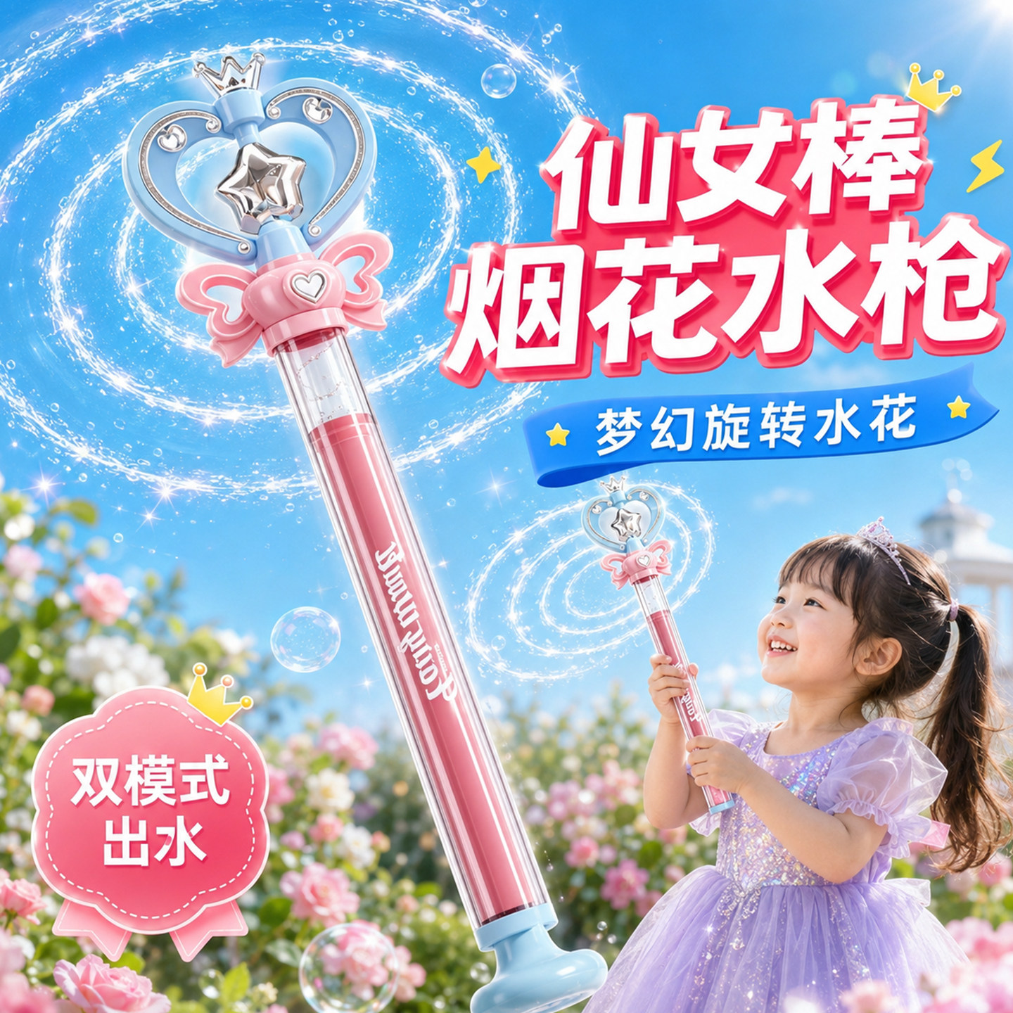 2026新款仙女魔法棒烟花水枪玩具图片