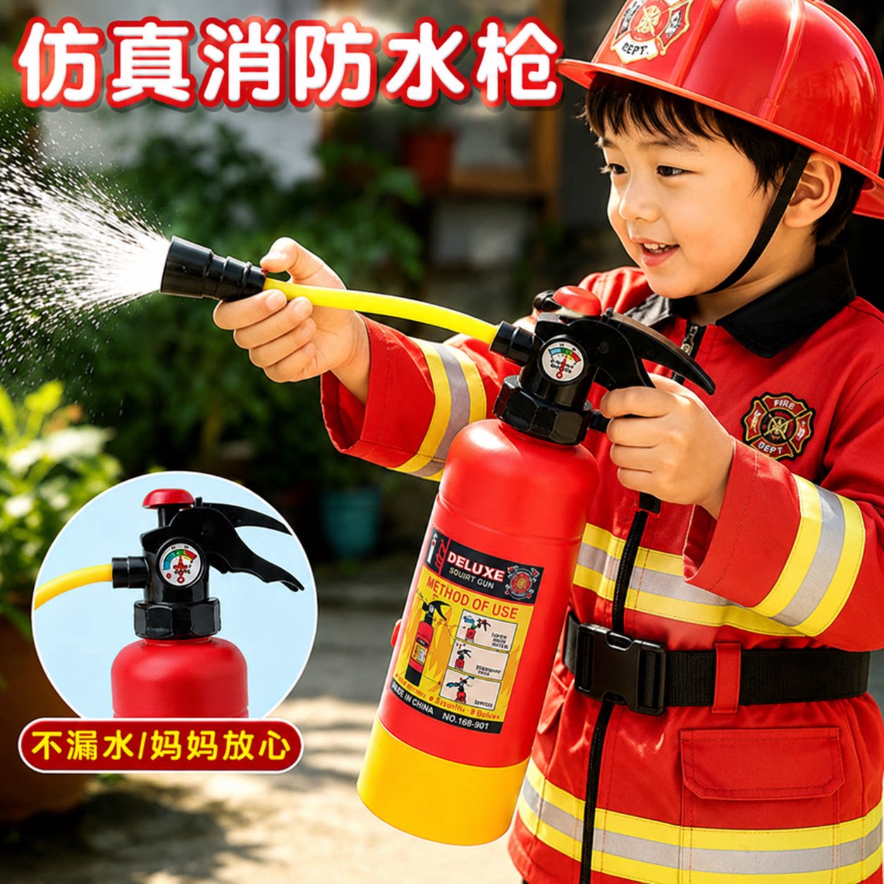 仿真消防灭火器水枪2026夏季新款儿童喷水玩具男孩6户外戏水装备3