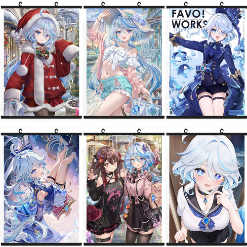 芙宁娜挂画水神芙卡洛斯Furina定制防水芙芙海报游戏周边油画布