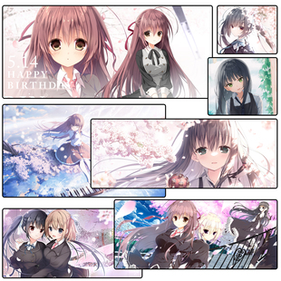 樱之刻超大锁边鼠标垫 樱之诗日本动漫周边桌垫 夏目蓝 本间心铃