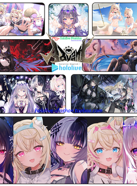 HololiveEN三期生Shiori Bijou Nerissa Fuwawa Moccco锁边鼠标垫