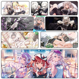 Hololive Vtuber 狮白牡丹 超大锁边ACG加厚游戏键盘鼠标垫定制