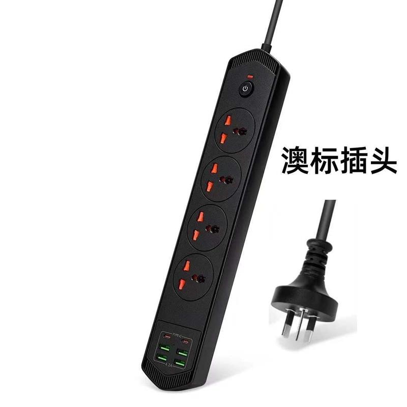 快速插座接排电源充电超载拖带线多孔家用港澳口智能插cusb功能