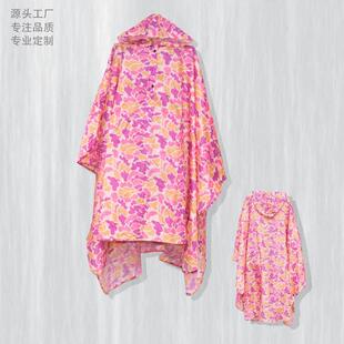 雨披轻便携带涤纶防水布斗 外贸常单登山骑行徒步三合一印花成人款
