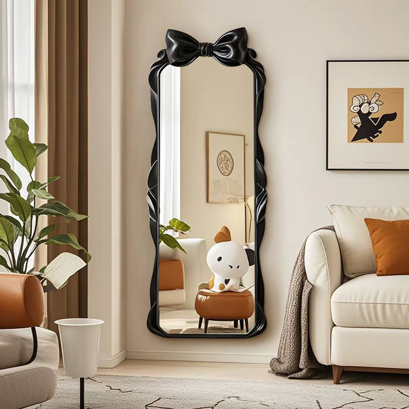 欧式高颜值艺术全身镜法式蝴蝶结衣帽间壁挂穿衣镜服装设计试衣镜