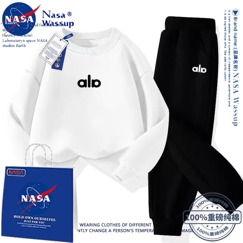 NASA联名aIo套装潮流亲子春秋加绒中大童两件套学生休闲运动服