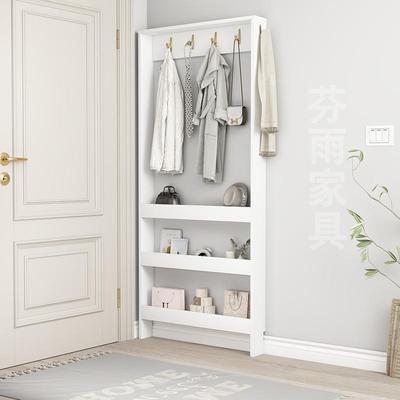 实木门后超薄挂衣架卧室门后置物架门后多层薄收纳柜极窄空间利用