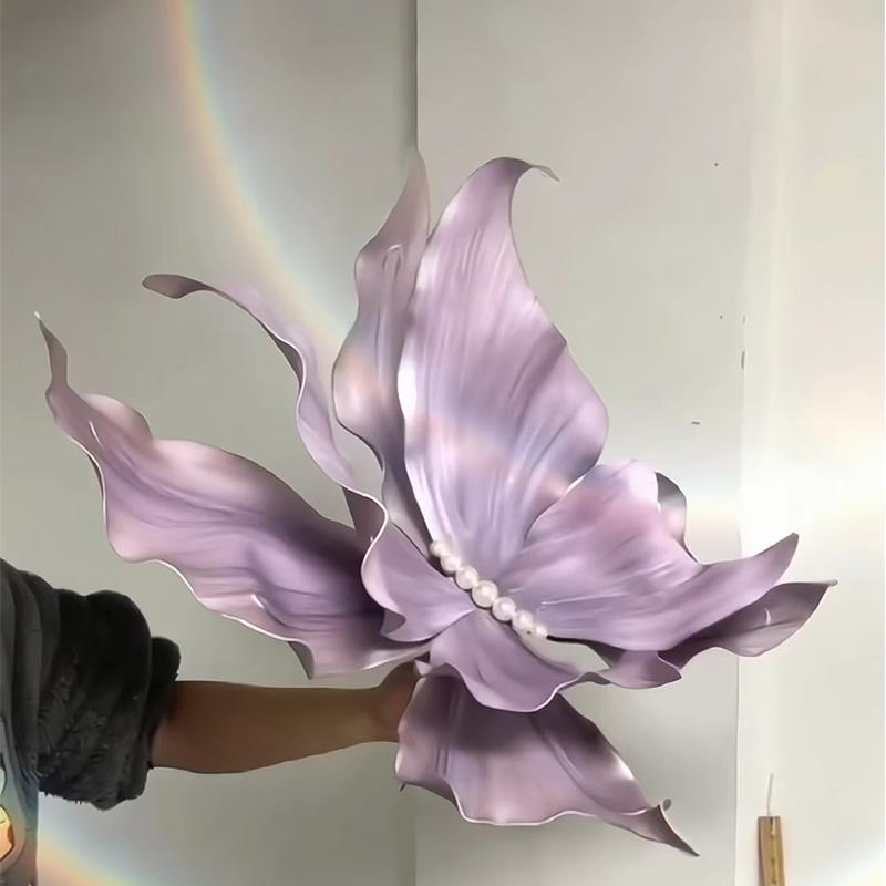 蝴蝶花装饰巨型纸艺花大型紫色eva蝴蝶造景eva彷真花婚庆婚礼道具