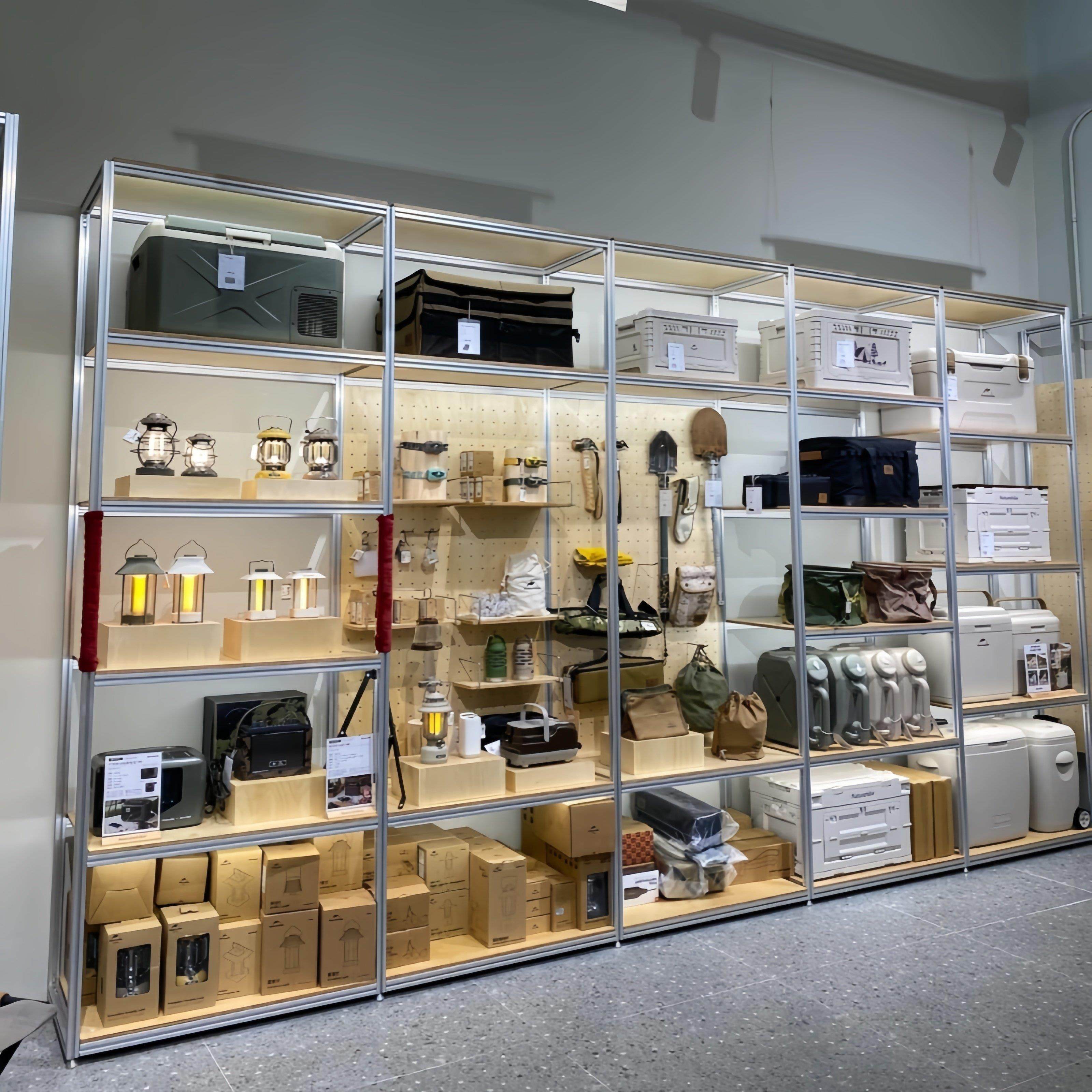 工业风铝型材多层隔板置物架工具箱展示架货架落地样品储物收纳柜,商业/办公家具,置物架/陈列架/储物架/展示架,淘宝优惠券,粉丝福利购,淘宝优惠卷