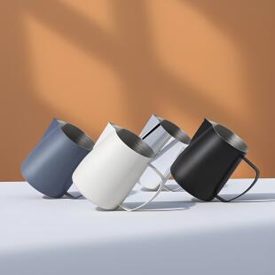 专业咖啡拉花杯不锈钢压纹尖嘴拉花缸450ML意式奶泡杯打奶缸700ML