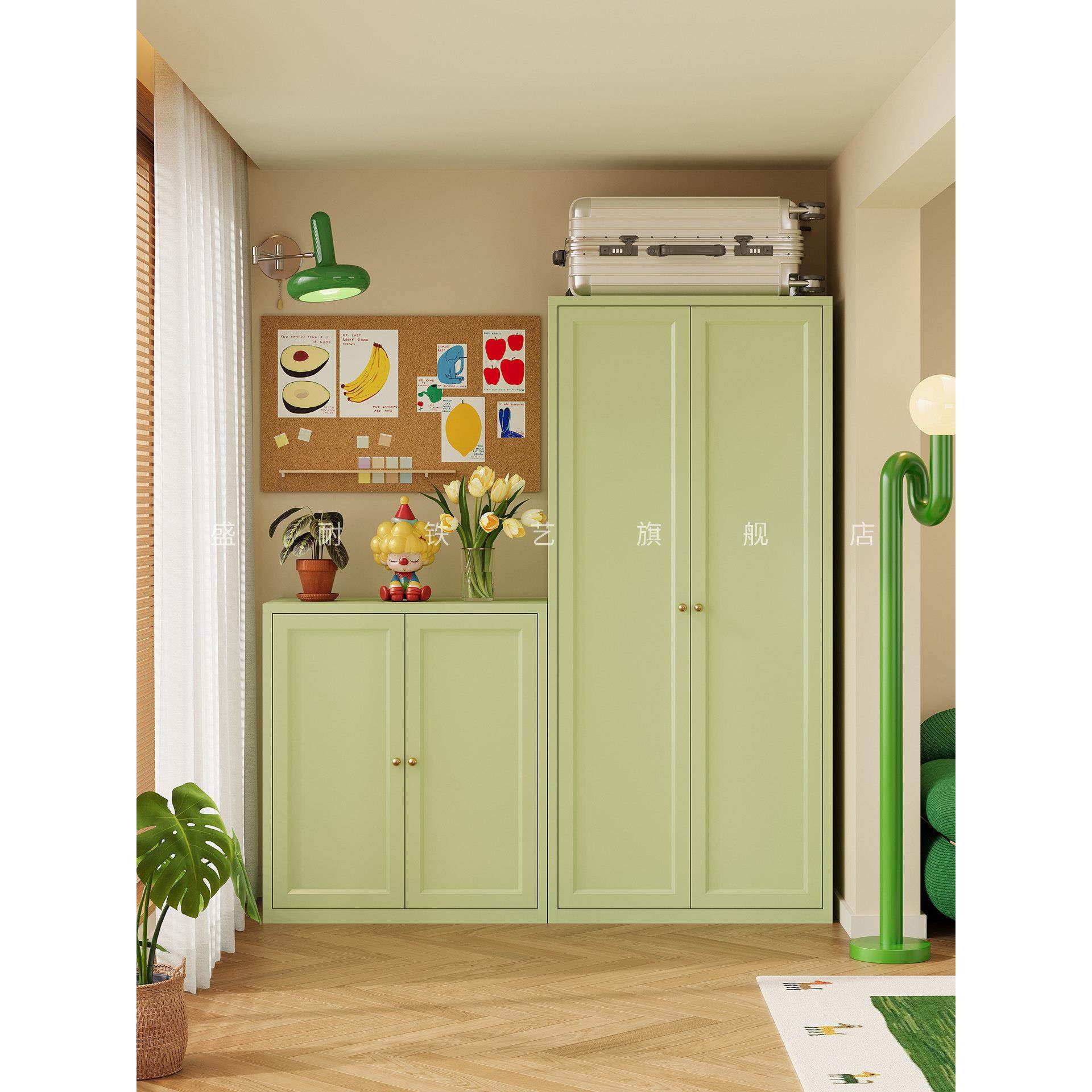 钢制阳台收纳柜家用组合矮柜铁皮储物柜置物柜卧室走廊靠墙杂物柜,住宅家具,阳台柜,淘宝优惠券,粉丝福利购,淘宝优惠卷