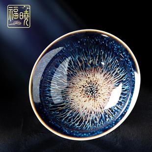福晓景德镇茶杯天目釉建盏单杯窑变功夫茶具兔毫个人家用主人杯