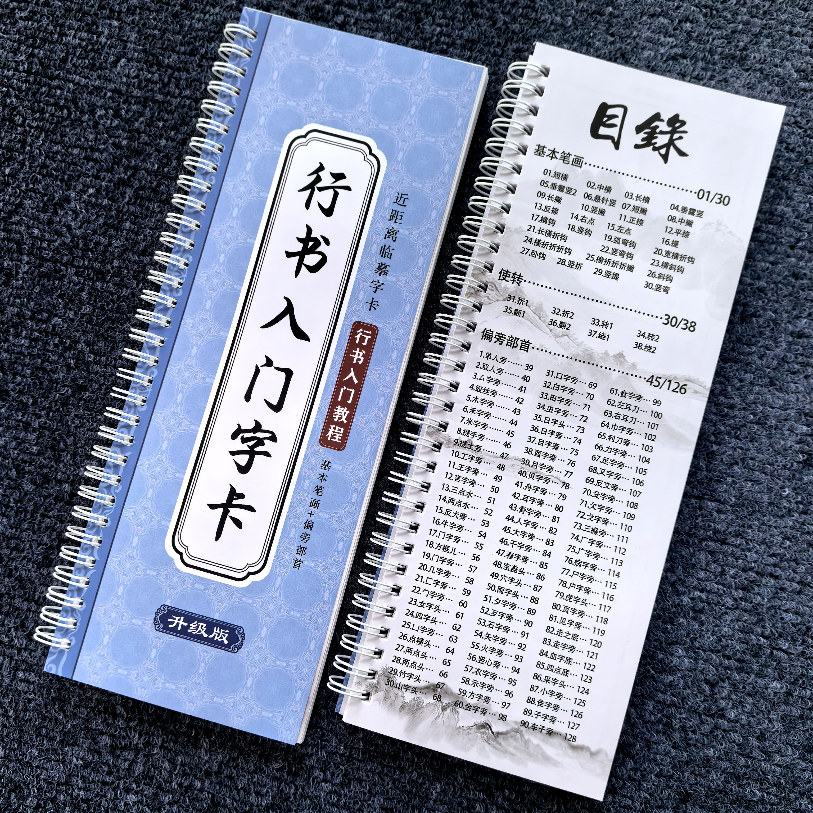 【行书入门教程】临摹字卡 基本笔画 偏旁部首自学书法练字帖