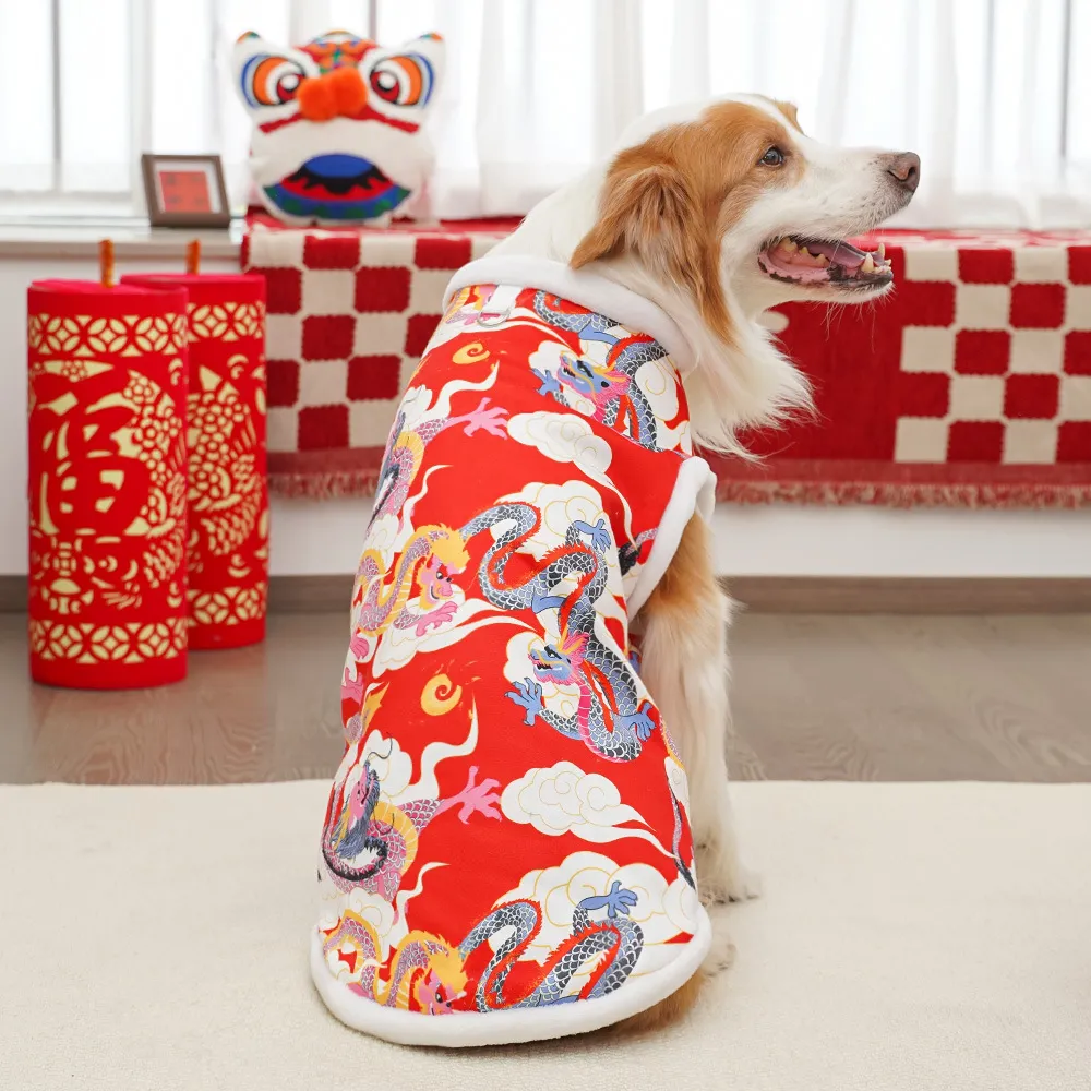 新年爆款高颜值狗子猫咪秋冬加绒新年衣服饰用品套头泰迪柯基金毛
