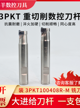 3PTE快进给刀杆方肩铣削90度直角铣刀杆特固克3PKT100408通装刀片