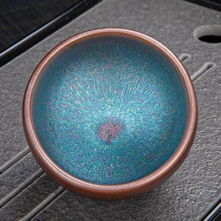 陶瓷茶具茶盏单杯 建盏纯手工天目釉窑变品茗杯主人杯功夫茶杯套装