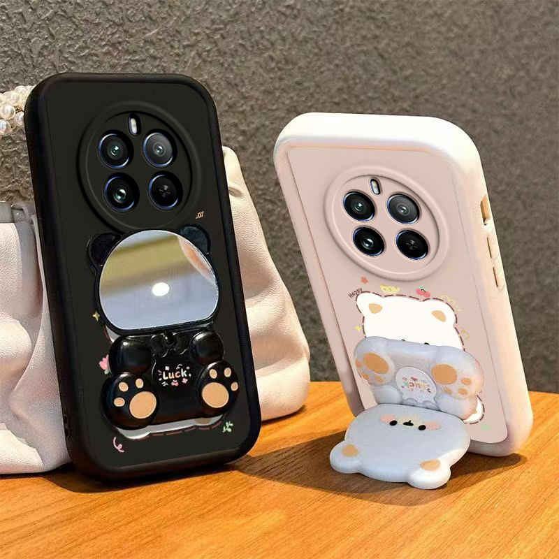 适用真我12Pro手机壳小熊支架realme12Por至尊版12X保护套OPPO十Pr0+新款OPPORealme加硅胶软壳全包防摔男女